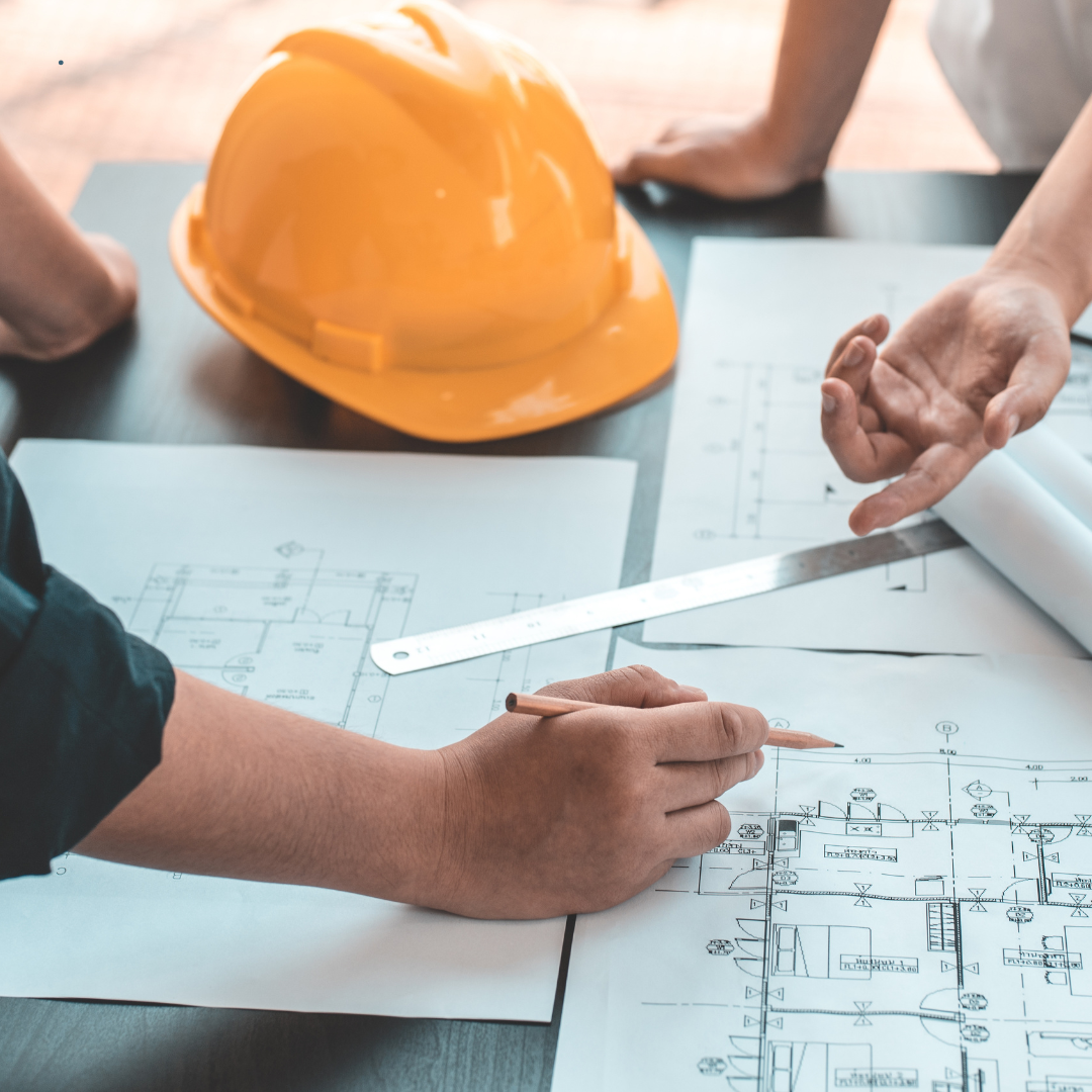Architectural blueprints and design plans for sustainable housing development